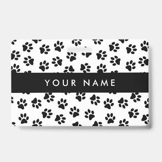 Patroon van poten, hondenpoten, kattenpoten, zwart badge (Voorzijde)