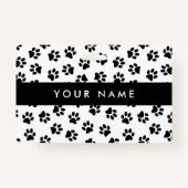 Patroon van poten, hondenpoten, kattenpoten, zwart badge (Voorkant)