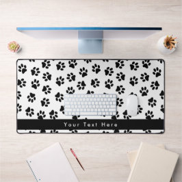 Patroon van poten, hondenpoten, kattenpoten, zwart bureaumat