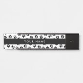 Patroon van poten, hondenpoten, kattenpoten, zwart deurbordje (Voorkant)