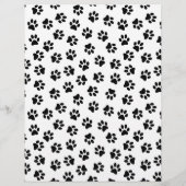 Patroon van poten, hondenpoten, kattenpoten, zwart flyer (Achterkant)