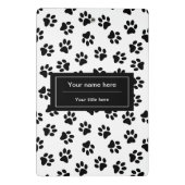 Patroon van poten, hondenpoten, kattenpoten, zwart mini klembord (Achterkant)