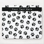Patroon van poten, hondenpoten, kattenpoten, zwart muismat (Voorkant)