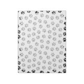 Patroon van poten, hondenpoten, kattenpoten, zwart notitieblok (Linkerzijde)