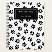 Patroon van poten, hondenpoten, kattenpoten, zwart planner (Voorkant)