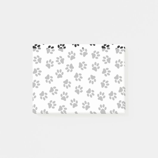 Patroon van poten, hondenpoten, kattenpoten, zwart post-it® notes (Voorkant)