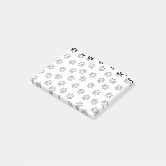 Patroon van poten, hondenpoten, kattenpoten, zwart post-it® notes (Schuin)