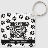 Patroon van poten, hondenpoten, kattenpoten, zwart sleutelhanger (Achterkant)