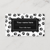 Patroon van poten, hondenpoten, kattenpoten, zwart visitekaartje (Achterkant)