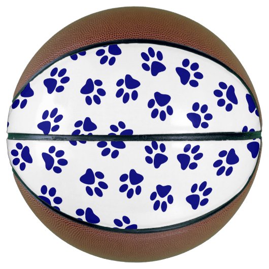 Patroon van poten, hondenpoten, marineblauwe poten basketbal (Voorkant)