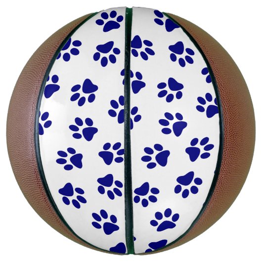 Patroon van poten, hondenpoten, marineblauwe poten basketbal (Verticaal)