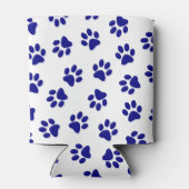 Patroon van poten, hondenpoten, marineblauwe poten blikjeskoeler (Achterkant)