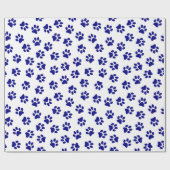 Patroon van poten, hondenpoten, marineblauwe poten cadeaupapier (Vlak)