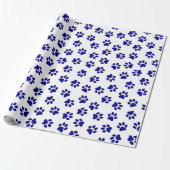 Patroon van poten, hondenpoten, marineblauwe poten cadeaupapier (Uitgerold)