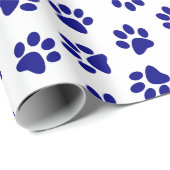 Patroon van poten, hondenpoten, marineblauwe poten cadeaupapier (Rol Hoek)
