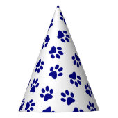 Patroon van poten, hondenpoten, marineblauwe poten feesthoedjes (Voorkant)