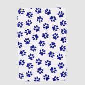 Patroon van poten, hondenpoten, marineblauwe poten golfhanddoek (Voorkant)