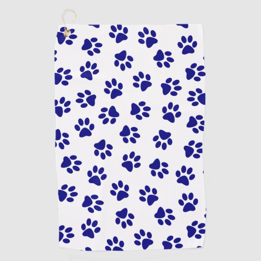 Patroon van poten, hondenpoten, marineblauwe poten golfhanddoek (Voorkant)