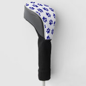 Patroon van poten, hondenpoten, marineblauwe poten golfheadcover (Schuin)