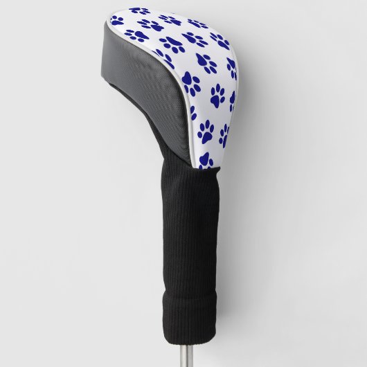 Patroon van poten, hondenpoten, marineblauwe poten golfheadcover (Schuin)