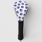 Patroon van poten, hondenpoten, marineblauwe poten golfheadcover (Voorkant)