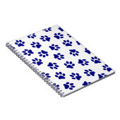 Patroon van poten, hondenpoten, marineblauwe poten notitieboek (Rechterzijde)