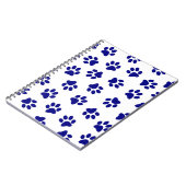 Patroon van poten, hondenpoten, marineblauwe poten notitieboek (Linkerzijde)