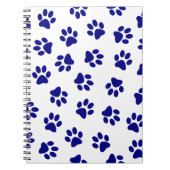 Patroon van poten, hondenpoten, marineblauwe poten notitieboek (Voorkant)