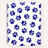 Patroon van poten, hondenpoten, marineblauwe poten notitieboek (Voorkant)