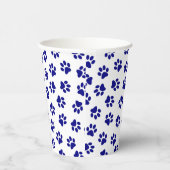 Patroon van poten, hondenpoten, marineblauwe poten papieren bekers (Rechts)