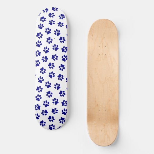 Patroon van poten, hondenpoten, marineblauwe poten persoonlijk skateboard (Voorkant)