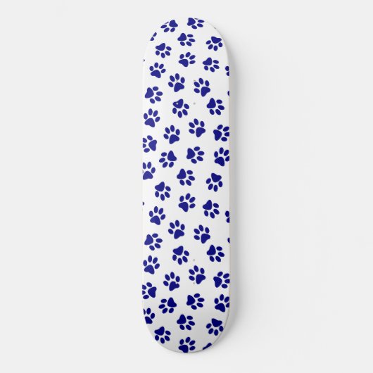Patroon van poten, hondenpoten, marineblauwe poten persoonlijk skateboard (Voorkant)