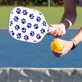 Patroon van poten, hondenpoten, marineblauwe poten pickleball paddle