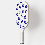 Patroon van poten, hondenpoten, marineblauwe poten pickleball paddle (Links)