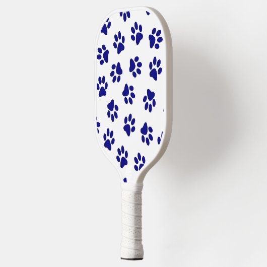 Patroon van poten, hondenpoten, marineblauwe poten pickleball paddle (Links)