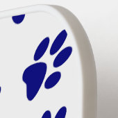 Patroon van poten, hondenpoten, marineblauwe poten pickleball paddle (Links Detail)
