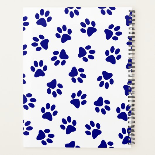 Patroon van poten, hondenpoten, marineblauwe poten planner (Achterkant)