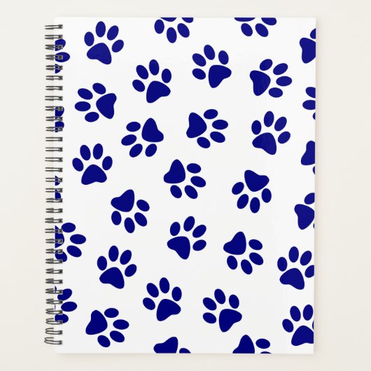 Patroon van poten, hondenpoten, marineblauwe poten planner (Voorkant)