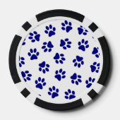 Patroon van poten, hondenpoten, marineblauwe poten poker chips (Achterkant)