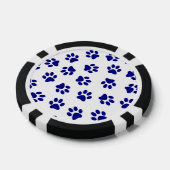 Patroon van poten, hondenpoten, marineblauwe poten poker chips (Enkel)