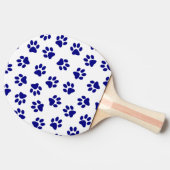 Patroon van poten, hondenpoten, marineblauwe poten tafeltennisbatje (Zijkant)