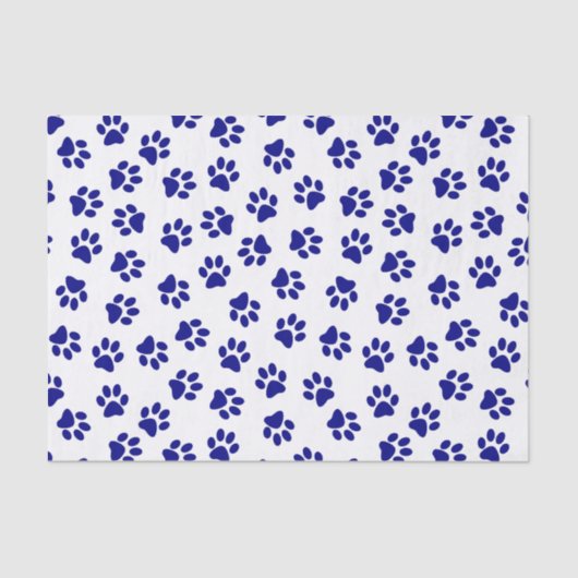 Patroon van poten, hondenpoten, marineblauwe poten tissuepapier (Voorkant)