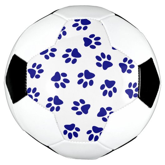 Patroon van poten, hondenpoten, marineblauwe poten voetbal (Gedraaid)