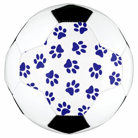 Patroon van poten, hondenpoten, marineblauwe poten voetbal (Voorkant)