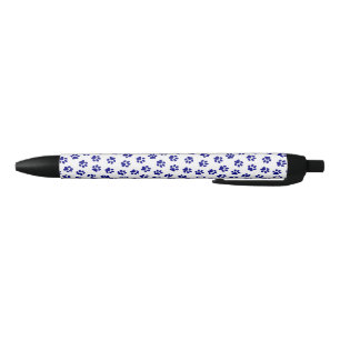 Patroon van poten, hondenpoten, marineblauwe poten zwarte inkt pen
