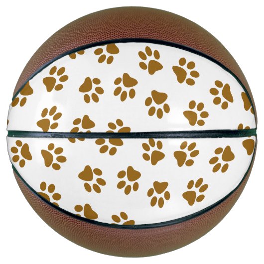 Patroon van poten, hondenpoten, Oranje goudpoten Basketbal (Voorkant)
