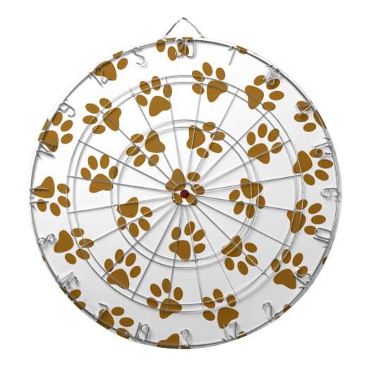 Patroon van poten, hondenpoten, Oranje goudpoten Dartbord (Voorkant)