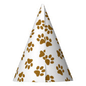 Patroon van poten, hondenpoten, Oranje goudpoten Feesthoedjes (Achterkant)