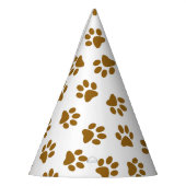 Patroon van poten, hondenpoten, Oranje goudpoten Feesthoedjes (Links)