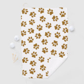 Patroon van poten, hondenpoten, Oranje goudpoten Golfhanddoek (Insitu)